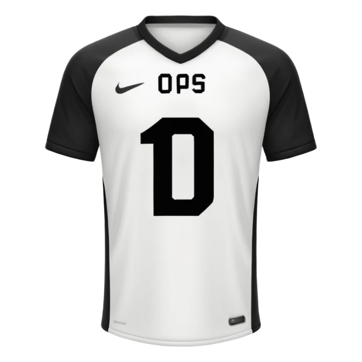 White and black soccer jersey with number 1 sticker