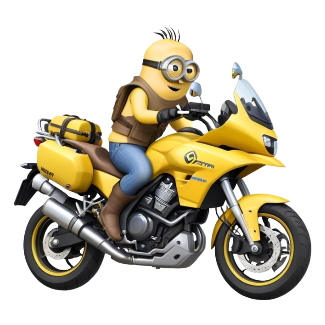 dibujo de moto VStron con un minions montado sticker