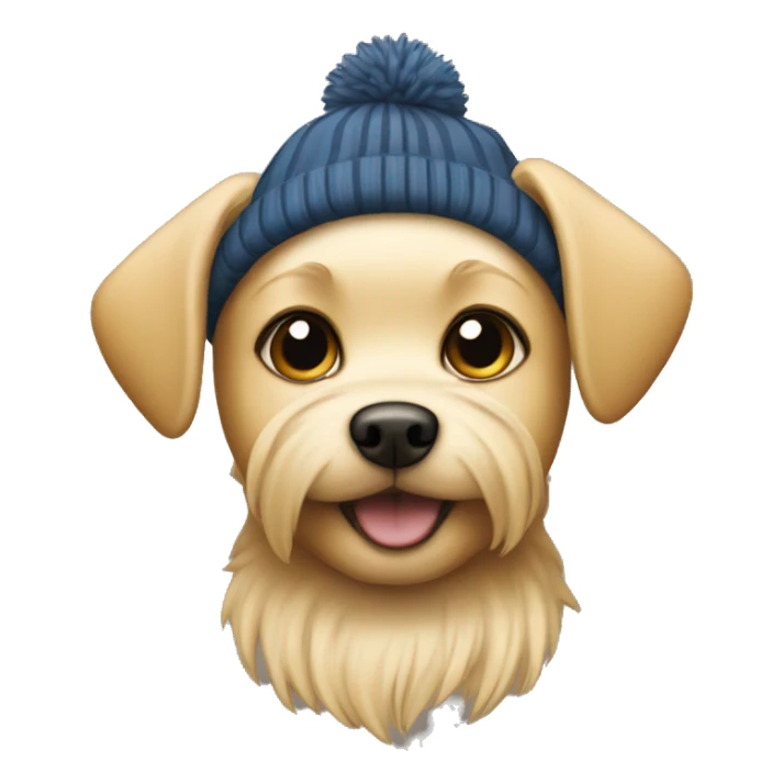 Small blonde Dog in a beanie  sticker