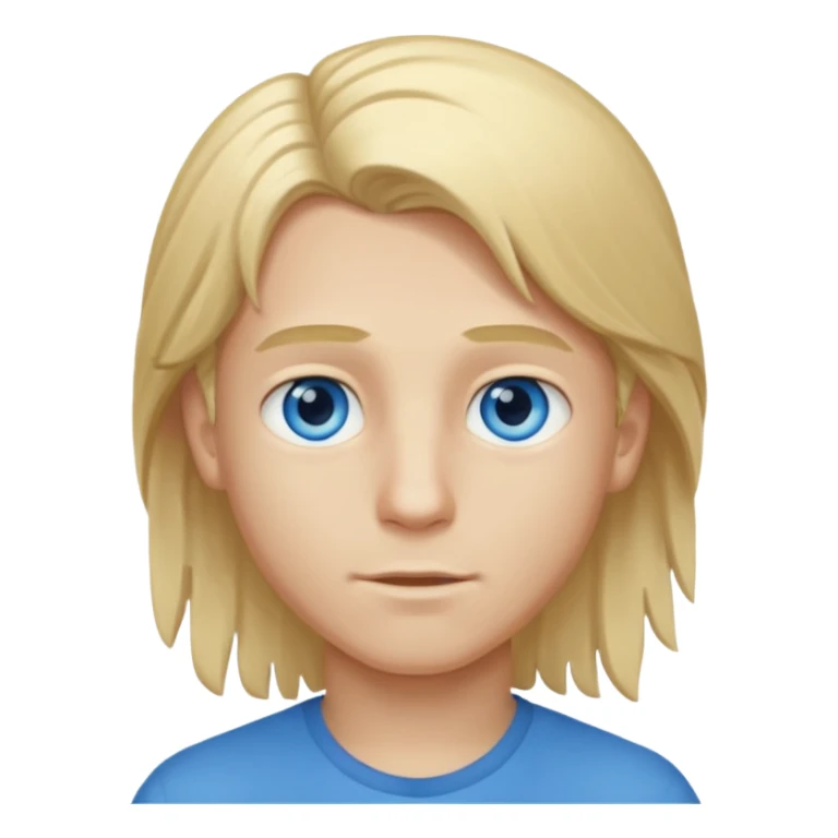 long Blonde girl hair on boy sticker
