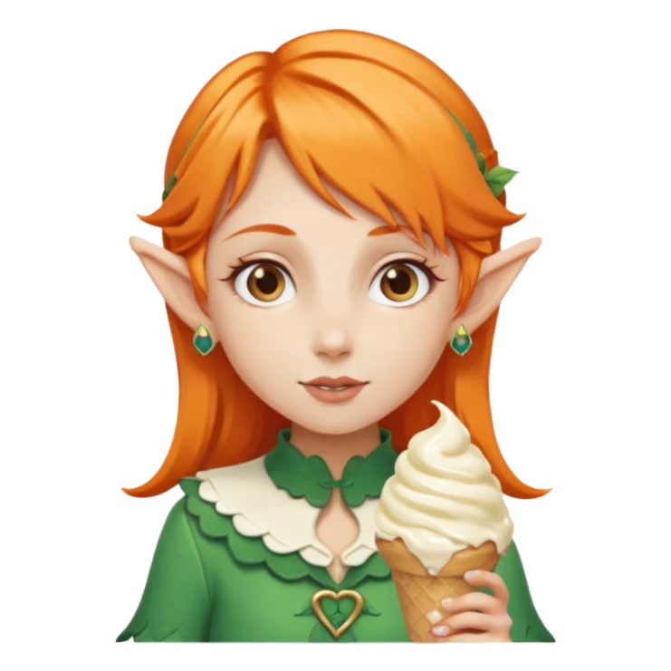 
a girl elf in orange hair with vanilla ice cream




 sticker