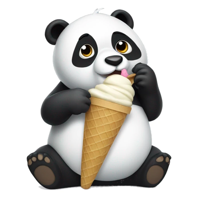 Panda eating ice cream sticker