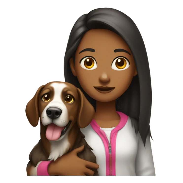 Girl with big dog sticker