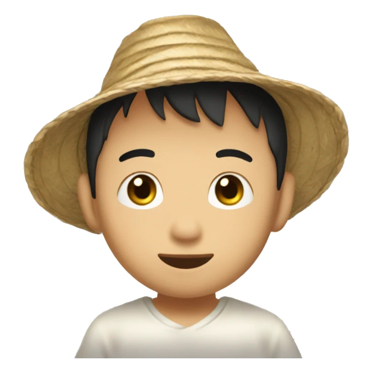 eryk zhou little asian with strawhat sticker