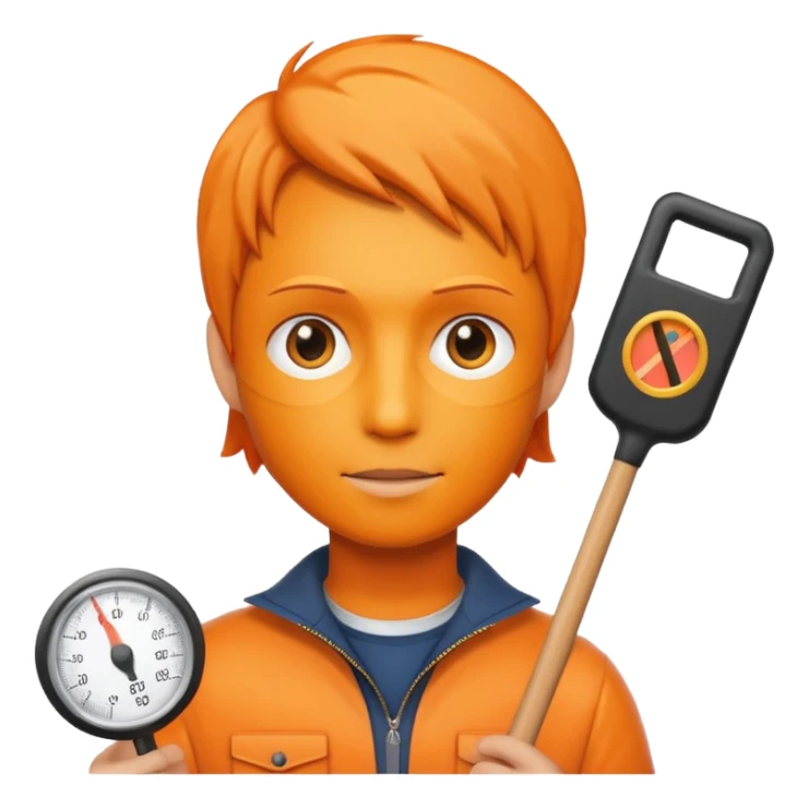 orange west person holding a meter stick sticker