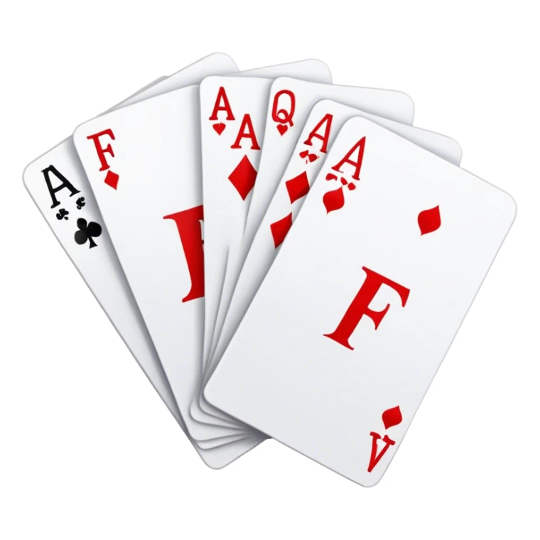 Deck of cards with an F on the front sticker