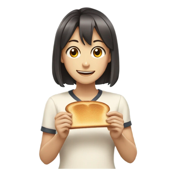 Anime girl with toast sticker