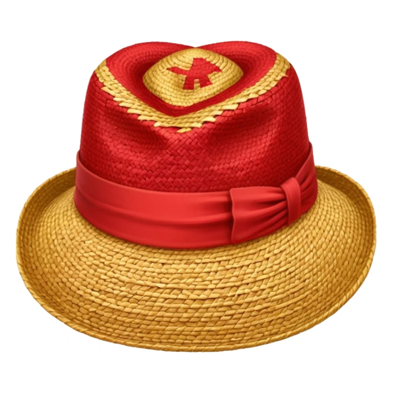 Chapeau de paille avec une bande rouge  sticker