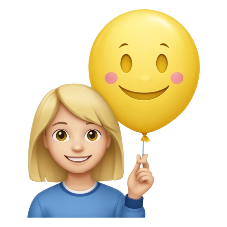 Teen with smiley-face balloon sticker
