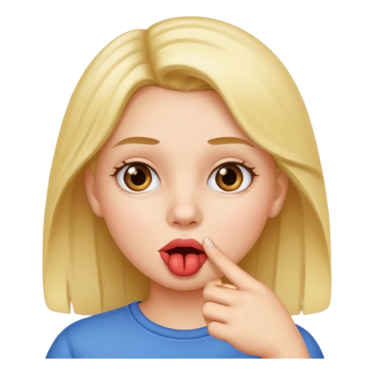 Chica  con un dedo en la boca  sticker