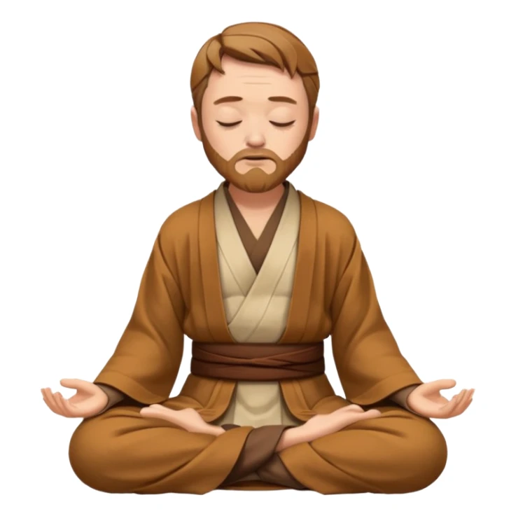 Make Obi-Wan meditating position with jedi robes nk cape closed eyes sticker