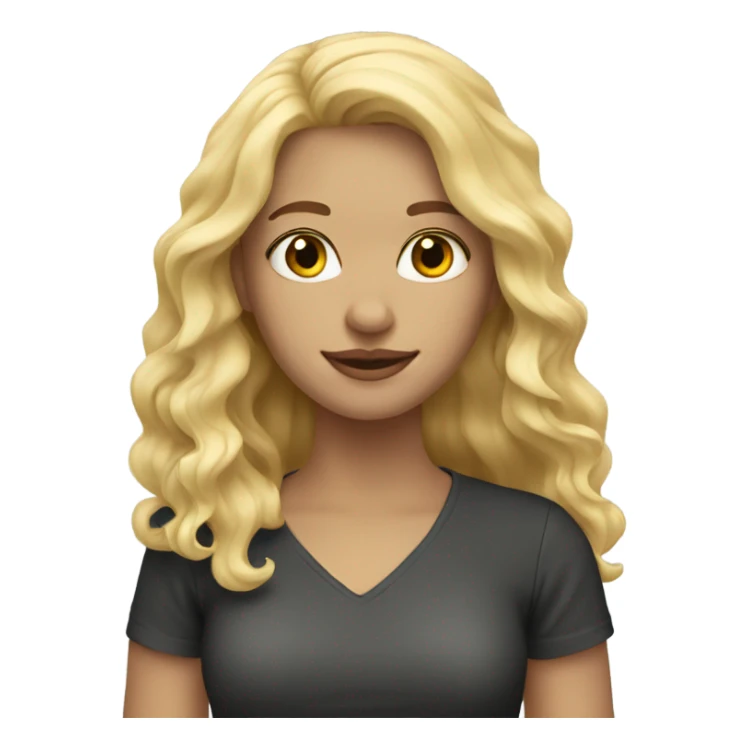 blonde long wavy hair girl sticker