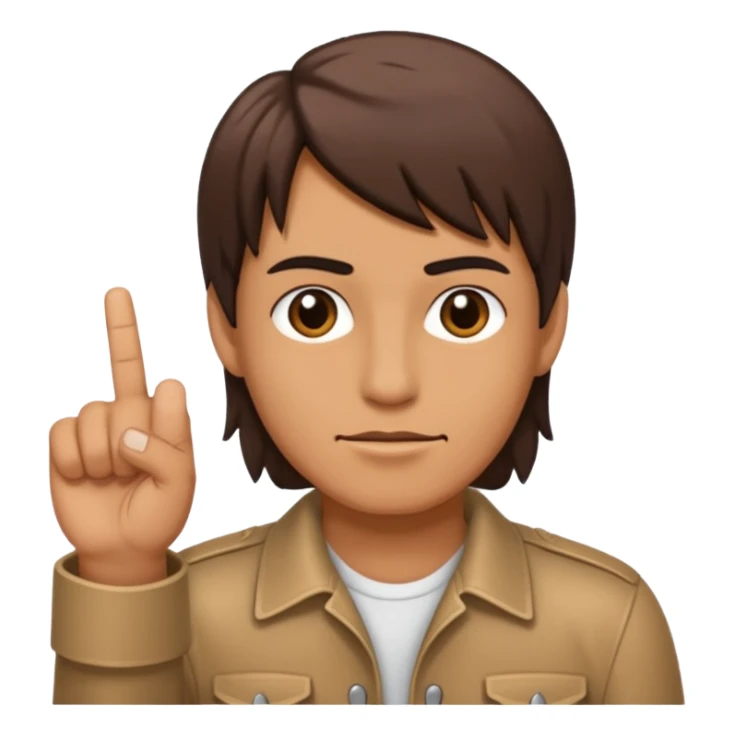 rock hand with the middle and index finger crossing over, middle behind index sticker