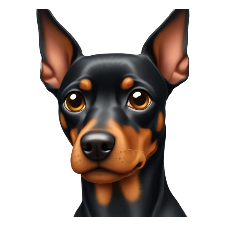German Pinscher with floppy ears giving a side-eye look sticker