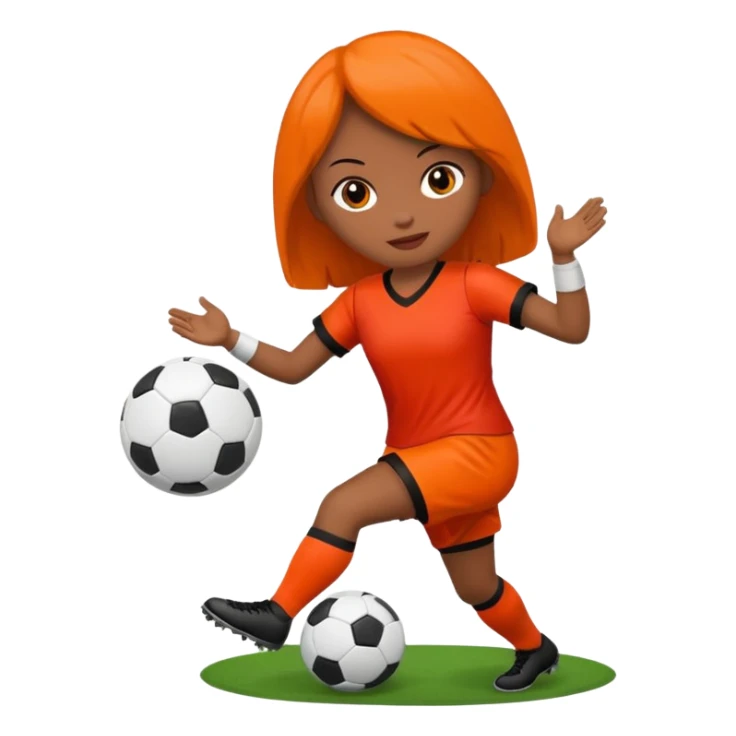 Boneca segurando uma Bola de futebol e somente a bola está queimando sticker