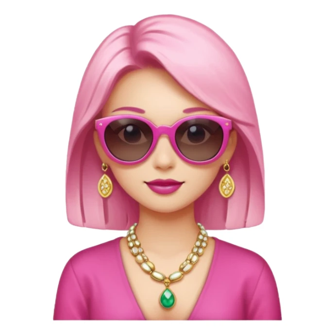 pink girl with wealth with sunglass on top sticker