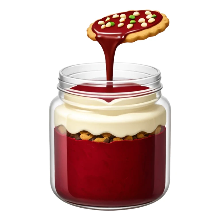 Emoji de un tarro de galletas Red Velvet con pepitas de chocolate blanco sticker