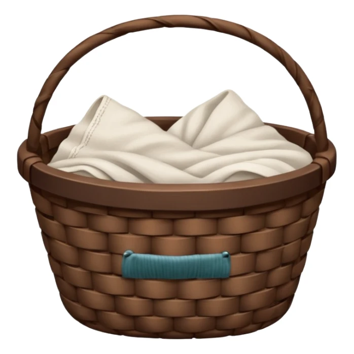 A dark Brown basket with fresh washed linen sticker