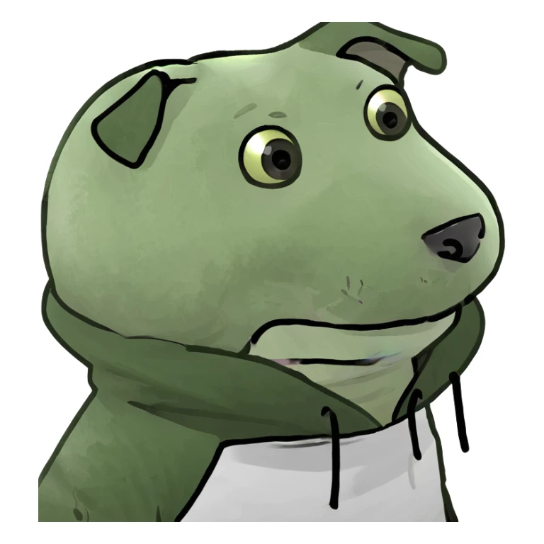 Dog wearing a hoodie sticker