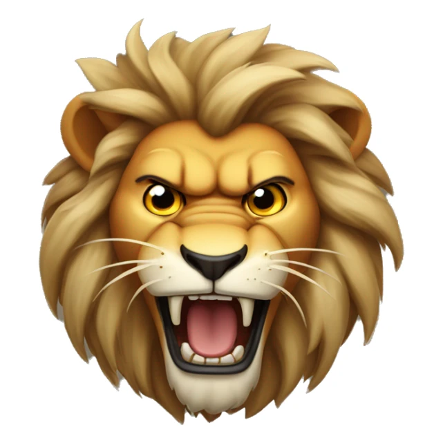 Very serious and Angry lion roars wriggling his head sticker