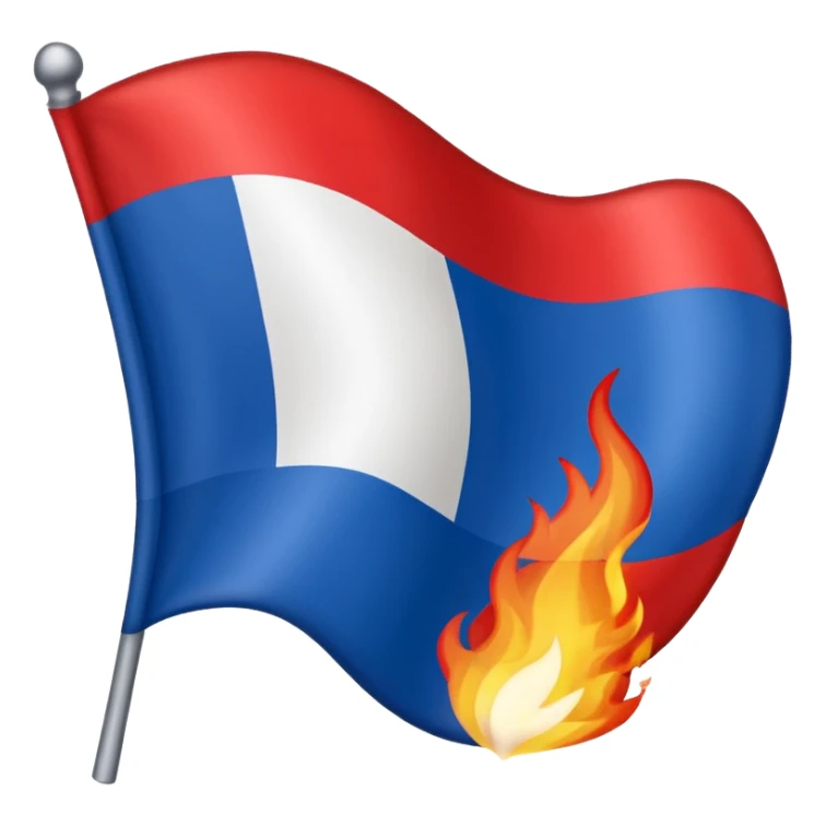 emoji bandera de francia ardiendo sticker