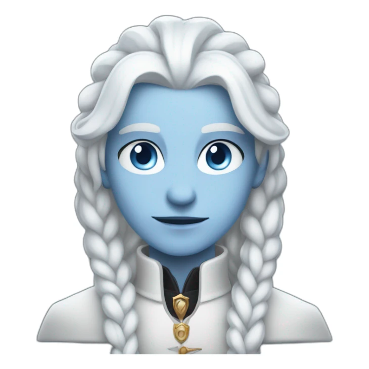pale androgynous royal vampire with long white hair in a braid over his shoulder and light blue eyes sticker