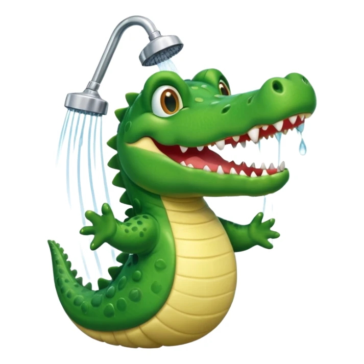 Cute crocodile is showing under the shower like game Where's my water sticker