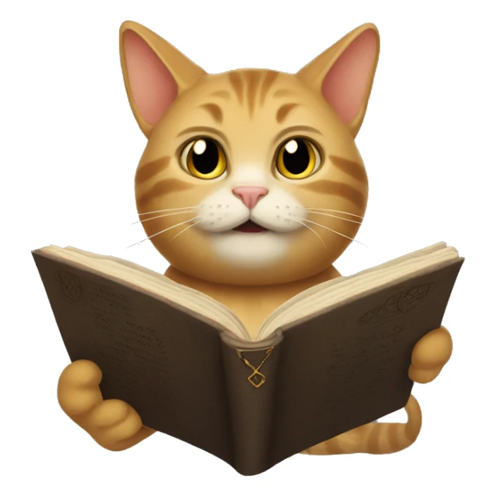 Cat reading lord of the ring sticker