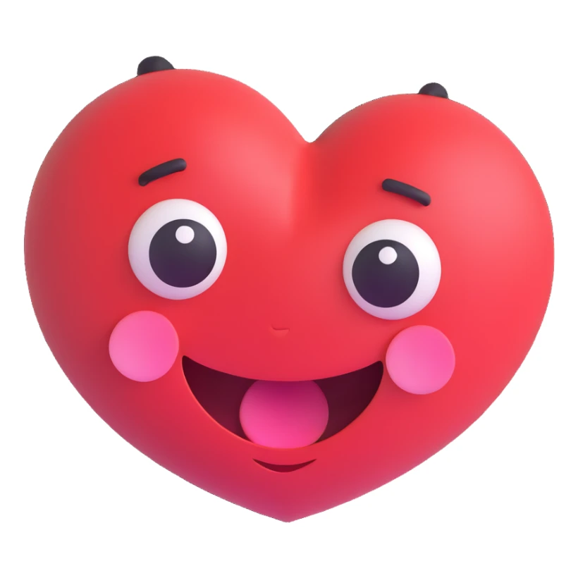 embarrassed face with heart eyes sticker