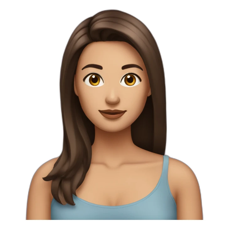 Mélissa brunette cheveux lisse en carré sticker