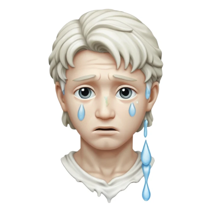 Michelangelo's statue of David with tears, symbolizing the statue crying sticker