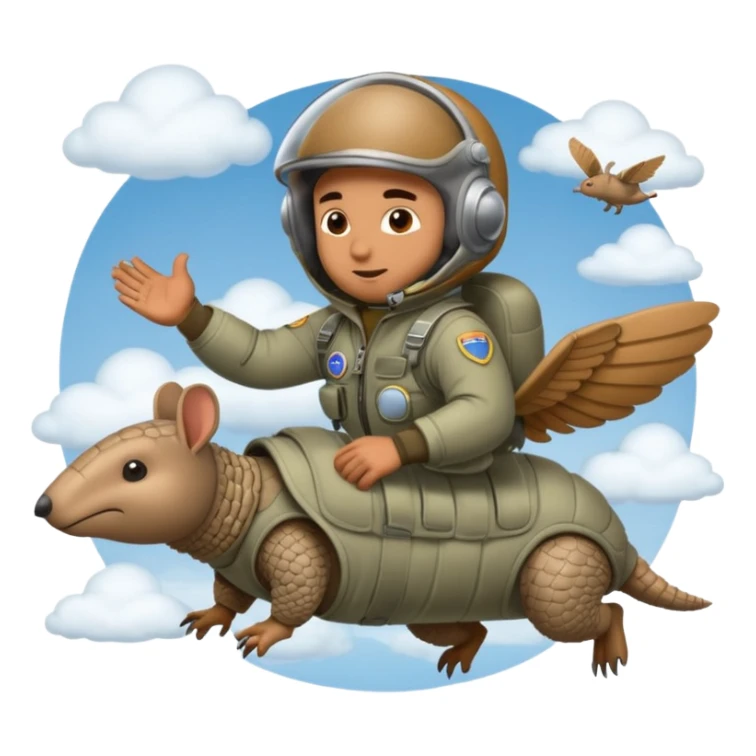 Man flying in the sky of armadillos sticker