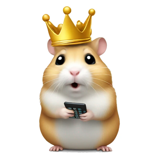 hamster in crown calls on the phone sticker