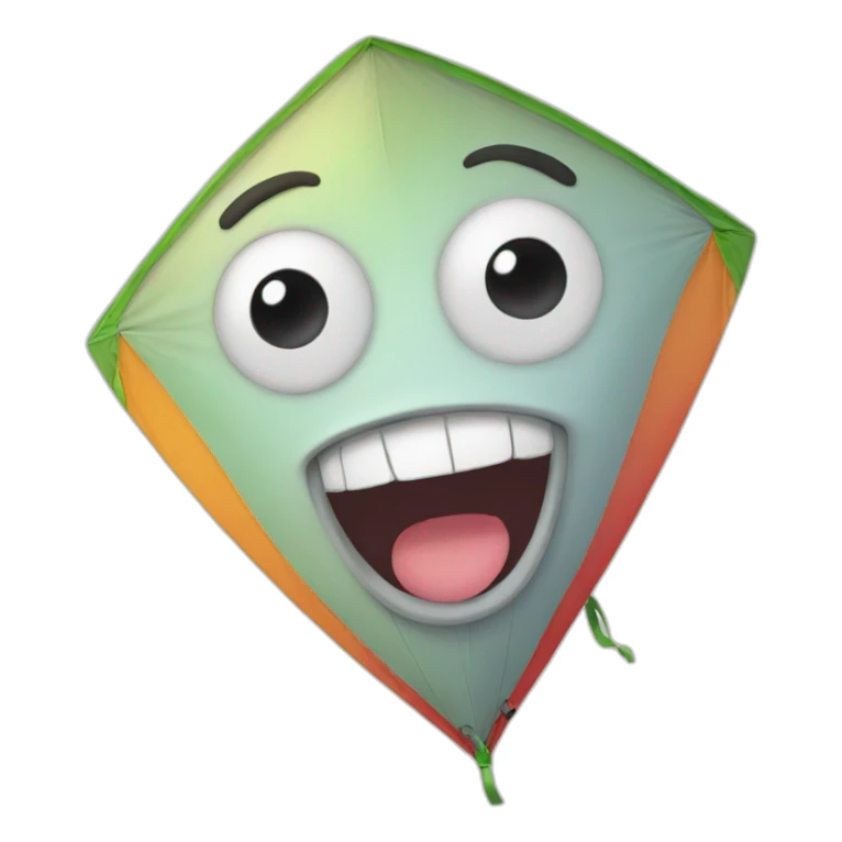 Happy kite with black eyes sticker