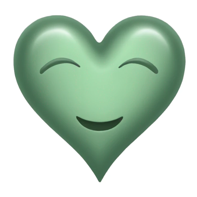 sage green heart sticker