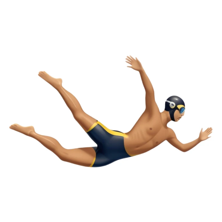 An icon showing a diver captured mid-air in a graceful pose above a pool, with a diving board behind and water below. Splash trails and motion lines emphasize precision and elegance. Transparent background highlights the beauty and focus of competitive diving. sticker