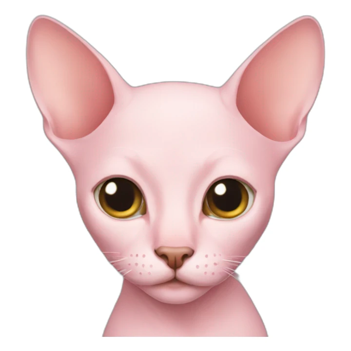Pink hairless cat emoji sticker