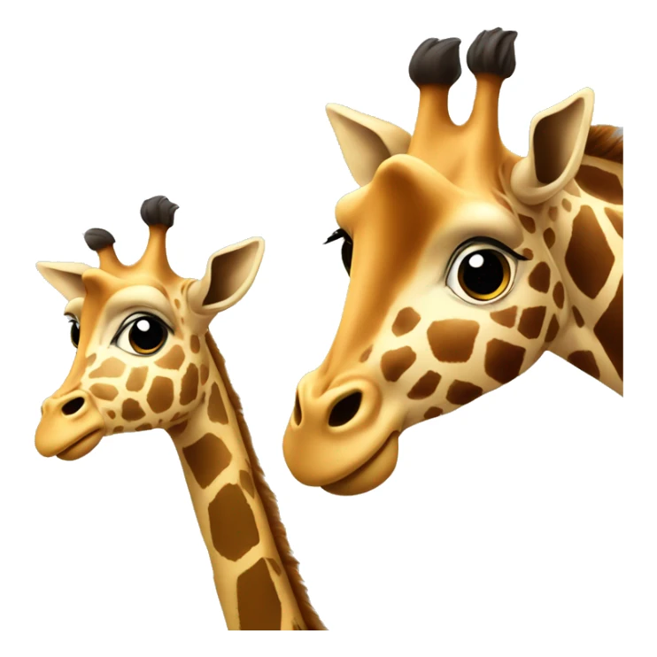 Make a giraffe making a face with its younger out, only showing his face sticker