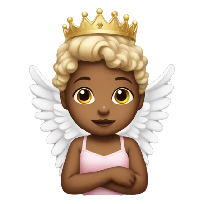 a baby girl with angel crown sticker