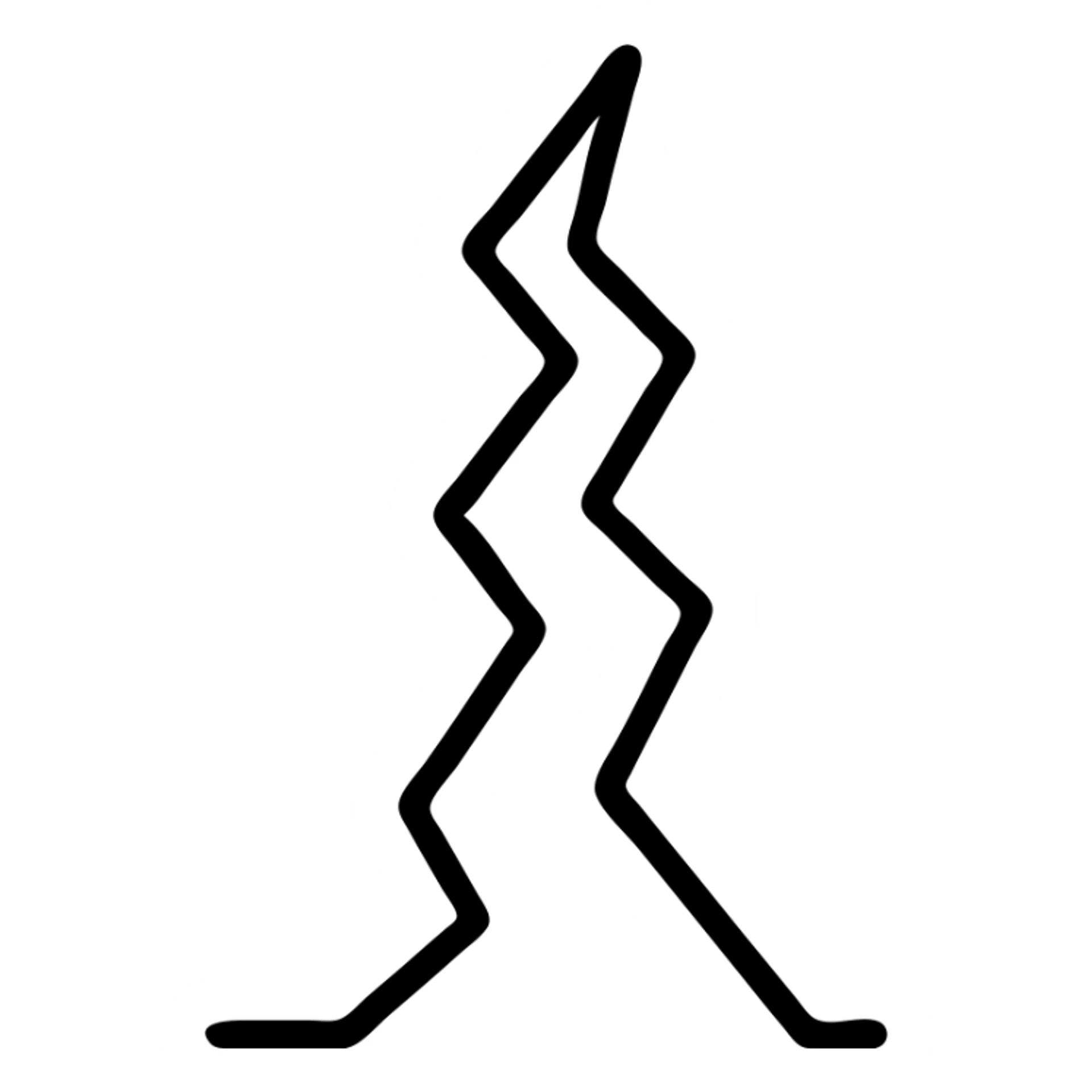 an earthquake, minimal style, jagged crack in the earth sticker