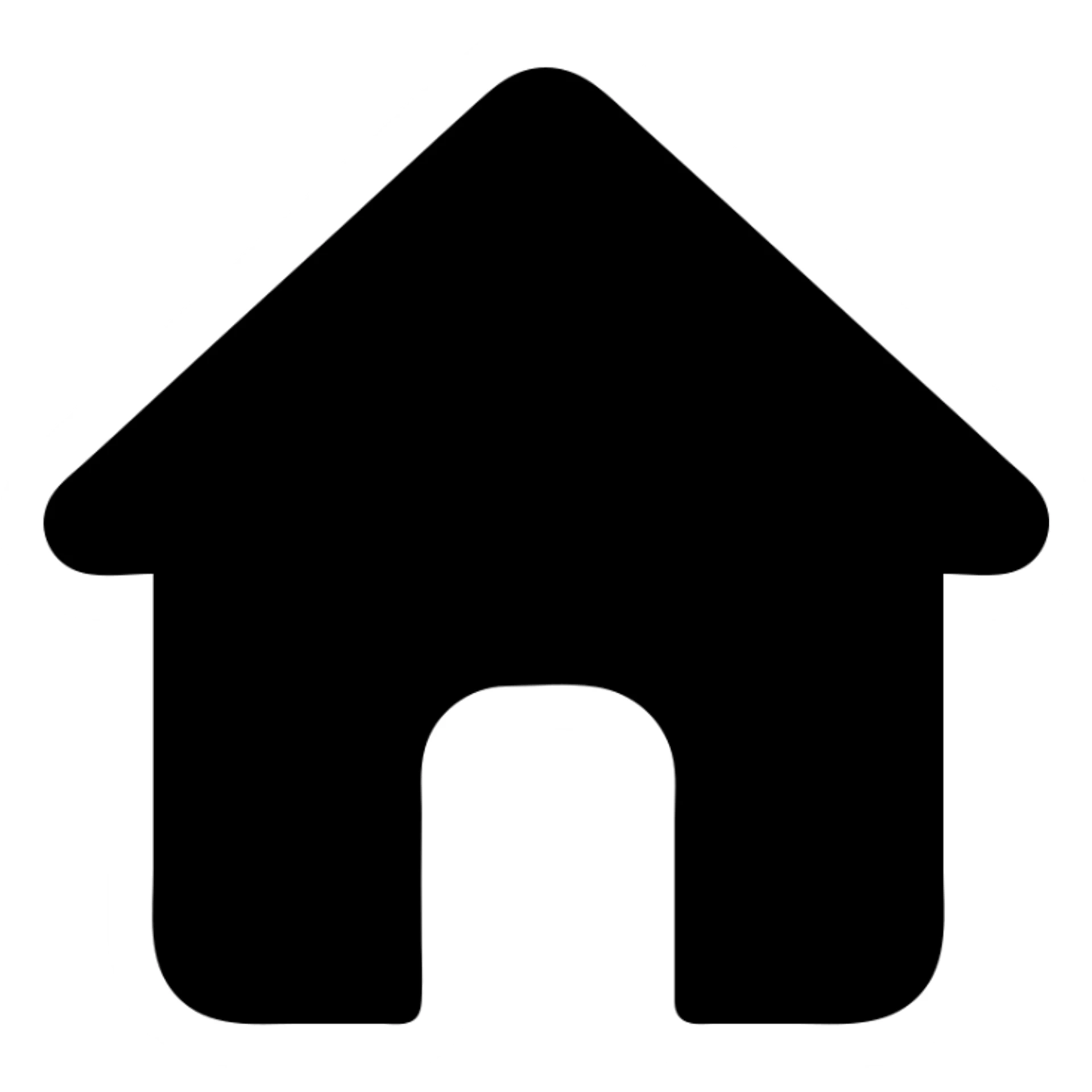 Create a minimalist icon of a house with a black silhouette on a pastel gradient background, rounded contours, modern and friendly style, matching the style of the reference image. sticker