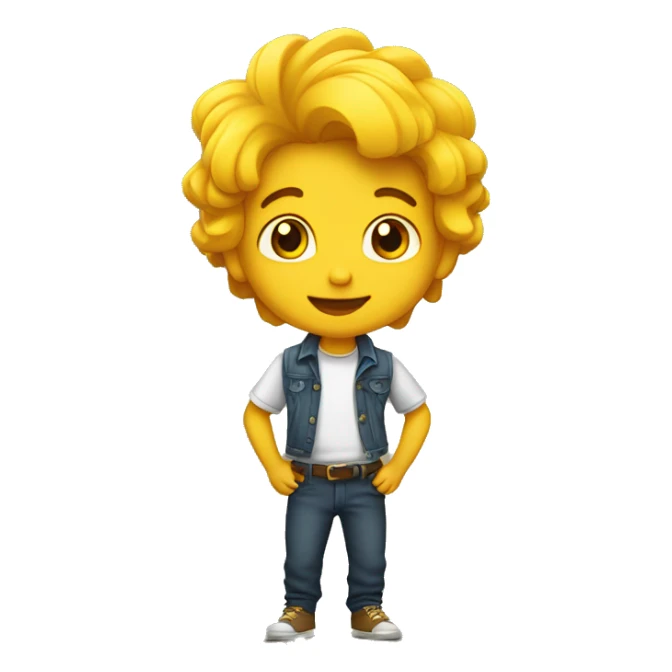 Niño con el pelo amarillo y largo bailan sticker