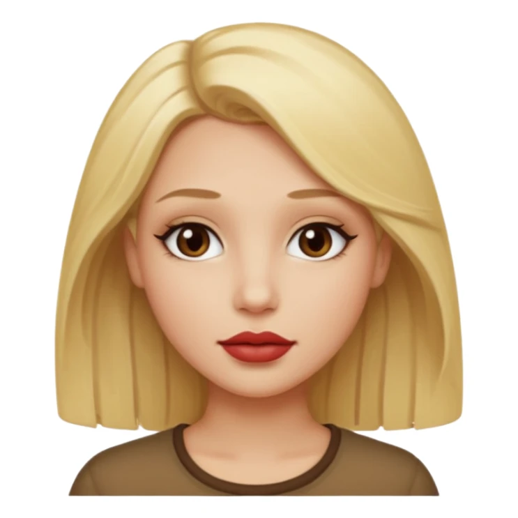 Tengo la tez clara pero en tonalidad cálida, el cabello rubio y ojos oscuros, tengo los labios gruesos sticker