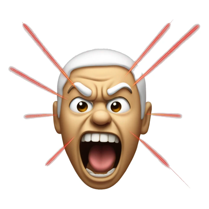 enraged creature shooting laser beams out of their cheeks sticker