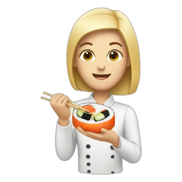 Person eating sushi sticker