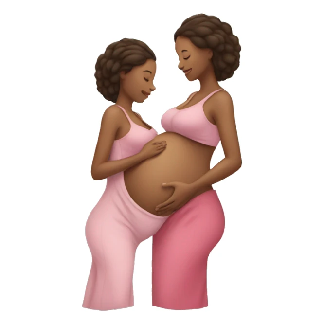 woman pregnant with twins holding her belly sticker