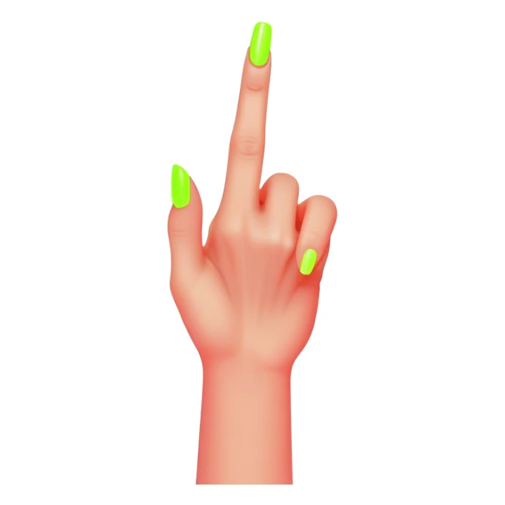 cyberpunk style neon middle finger with long neon nails sticker