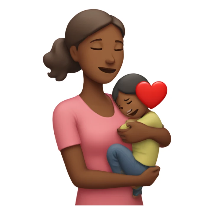 Mother holds her heart in her arm sticker
