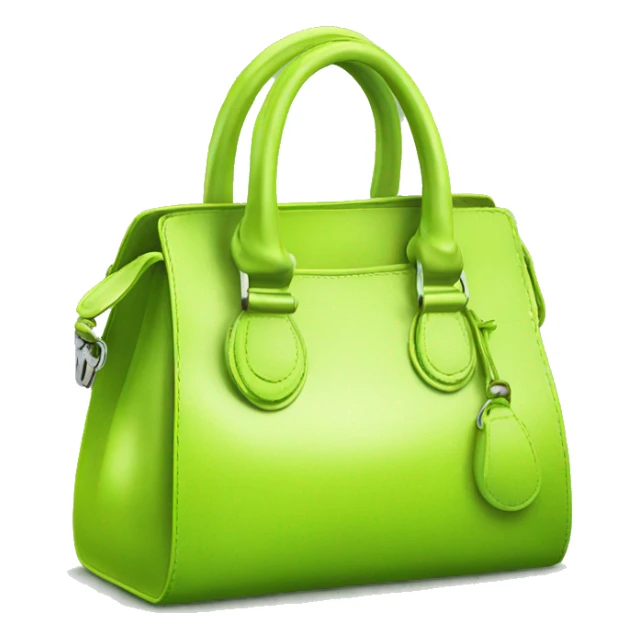 Realistic lime green designer satchel purse. sticker