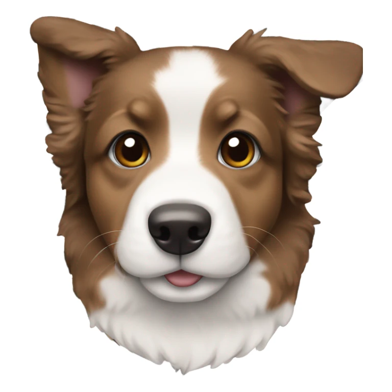 dark brown corgidoodle puppy with white stripe down middle of face sticker